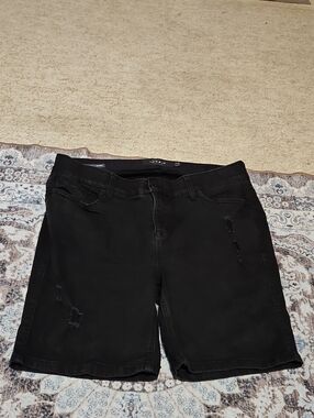 torrid Black Ripped Jean Shorts